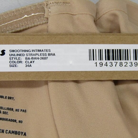 NEW SKIMS  Womens Unlined Strapless Bra Clay 34A Smoothing Intimates Underwire - Picture 4 of 7